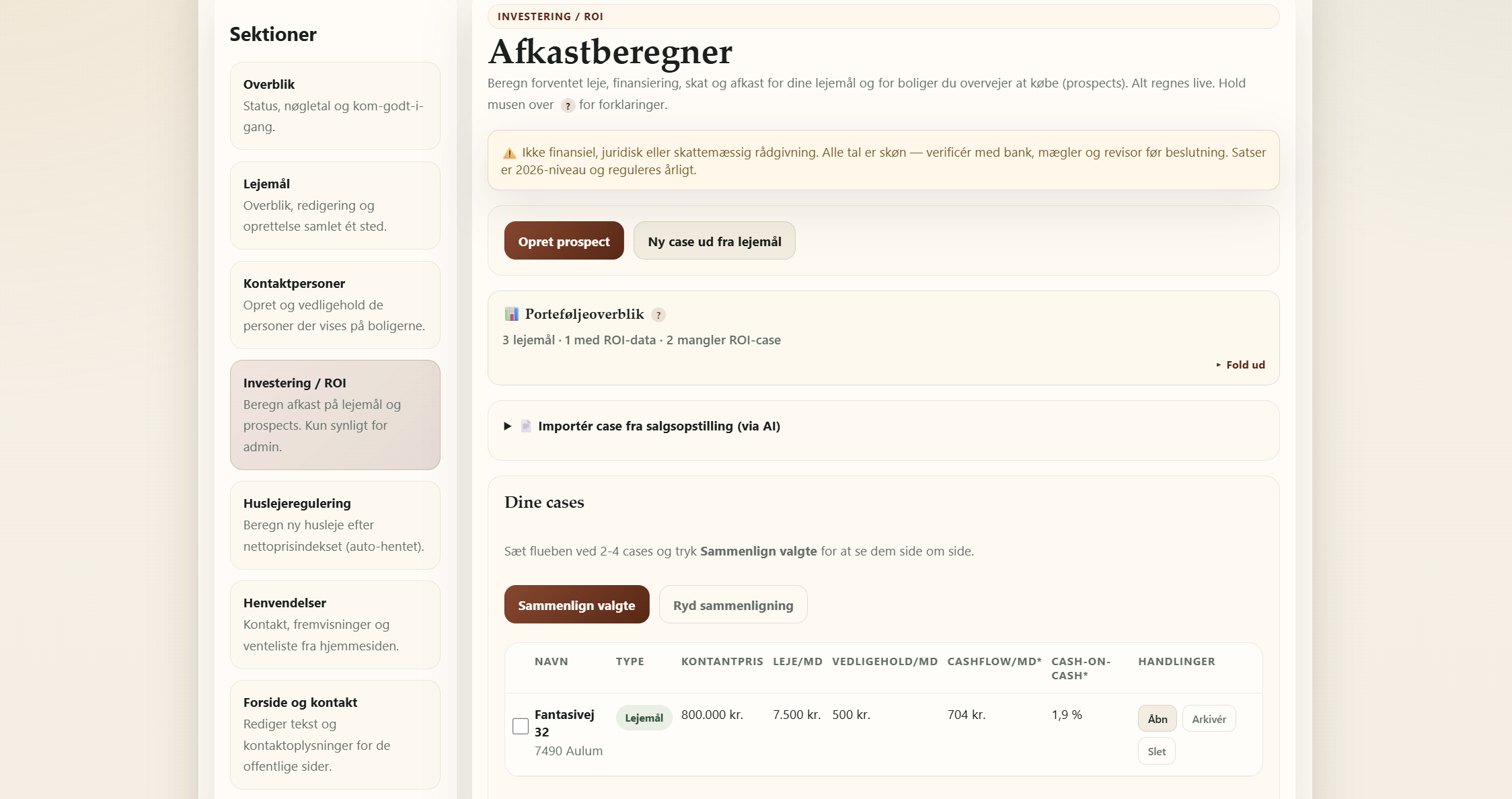 Afkastberegner